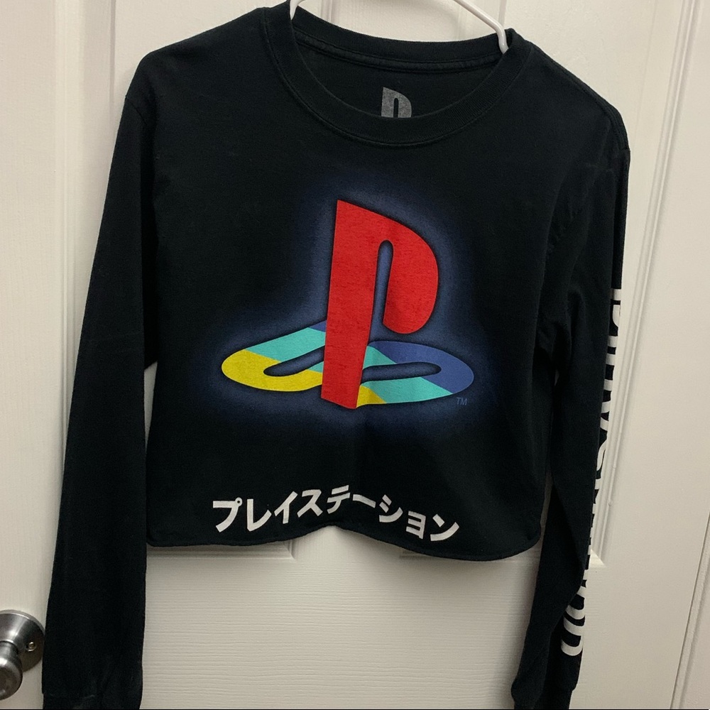 Nintendo long sleeve crop top